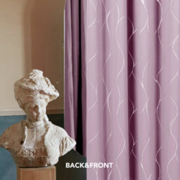 Deconovo Eyelet Silver Wave Line Foil Printed Blackout Curtains For Living Room, 46 X 90 Inch, Pink, 2 Panels - thumbnail 6