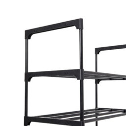 Thehotsale 10 Tier Black Detachable Steel Tube Shoe Rack At The Entrance - thumbnail 4