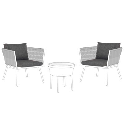 Beliani Outdoor Cushion Cover Set Gargano Dark Grey - image 1