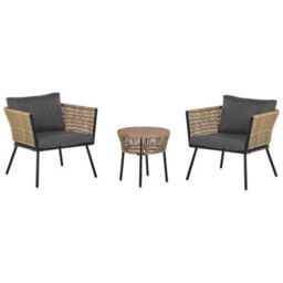 Beliani Outdoor Cushion Cover Set Gargano Dark Grey - thumbnail 4