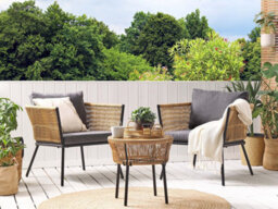Beliani Outdoor Cushion Cover Set Gargano Dark Grey - thumbnail 2