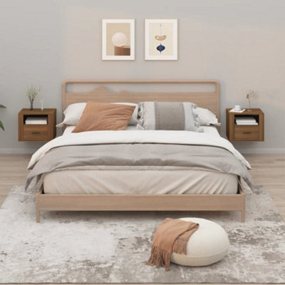 Berkfield Wall-Mounted Bedside Cabinets 2 Pcs Brown Oak 50X36X40 Cm - image 1