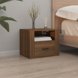 Berkfield Wall-Mounted Bedside Cabinets 2 Pcs Brown Oak 50X36X40 Cm - thumbnail 3