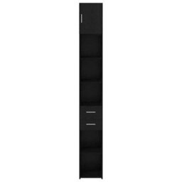 Walplus Slim Storage Cabinet With Drawer Black Oak 30 X 42.5 X 225 Cm - thumbnail 7