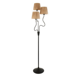 Luminosa Lighting Luminosa Wriggle Multi Arm Floor Lamp Matt Black, Natural Raffia, 3X E14 - thumbnail 7