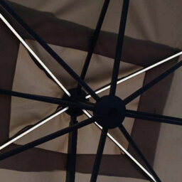 Ares 3.5M Round Cantilever Parasol With Solar Powered Led Lights In Charcoal - thumbnail 5