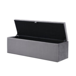 BTM Velvet Upholstered Bench Seat Bed Stool Bench With Storage 135X41X42 Cm Grey - thumbnail 5