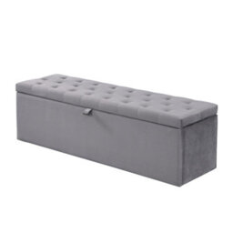 BTM Velvet Upholstered Bench Seat Bed Stool Bench With Storage 135X41X42 Cm Grey - thumbnail 4