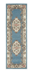 Blue Traditional Wool Rug, Floral Rug With 25mm Thickness, Blue Handmade Rug For Bedroom, & Living Room-60Cm X 120Cm - thumbnail 3