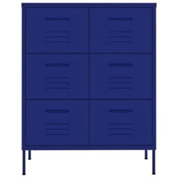 Walplus Drawer Cabinet Navy Blue 80X35X101.5 Cm Steel - thumbnail 3