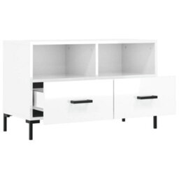 Berkfield Tv Cabinet High Gloss White 80X36X50 Cm Engineered Wood - thumbnail 6