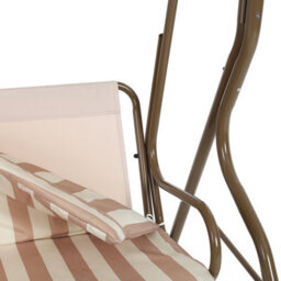Charles Bentley 2-3 Seater Garden Patio Swing Seat Hammock Chair - Beige Striped - thumbnail 7