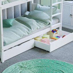 Lassic Junior Vida Gemini Detachable Solid Pine Bunk Bed With Double Underbed Drawers, White - thumbnail 7