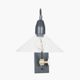 Pacific Lifestyle Canton Matt Black Metal And Glass Cone Wall Light - thumbnail 4