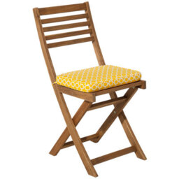 Beliani Bistro Set With Cushions Fiji Acacia Wood Yellow - thumbnail 4