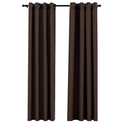 Berkfield Premium Linen-Look Blackout Curtains With Grommets 2Pcs Taupe 140X245Cm