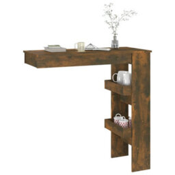 Berkfield Wall Bar Table Smoked Oak 102X45X103.5 Cm Engineered Wood - thumbnail 7