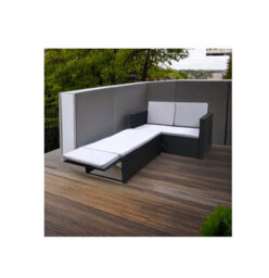 Evre 2 Seat Rattan Garden Love Bed Furniture Set Black For Patio Conservatory - Inc Weekend Delivery - thumbnail 3