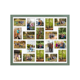 AK Frames 80X70Cm Green Classic Multi Photo Frame With White Mount - Holds 20 Apertures (18X) 6X4, (2X) 4X4 Photos - thumbnail 1