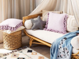Beliani Throw Cushion Lynchis Cotton 45 X 45 Cm Pink - thumbnail 2