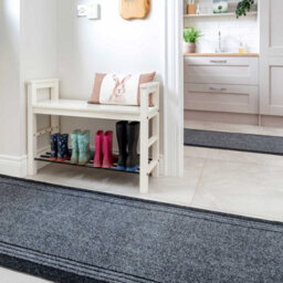 Loomed Grey Hard Wearing Non Slip Cut To Measure Runner Utility Mat 66Cm Wide (2Ft 2In W X 8Ft L) - thumbnail 2