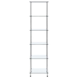 Vidaxl 6-Tier Shelf Transparent 40X40X160 Cm Tempered Glass - thumbnail 2