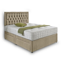 Dining Tables Lisbon Matching Headboard Divan Set, 2 Drawer On Same Side With Sprung 1500 Comfort Mattress - Light Boucle Natural - King - thumbnail 4