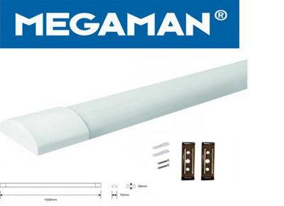 Megaman 5Ft Malo Integrated Led Batten 1500mm Warm White 3000K 42W 180210 Replaces Older Fluorescent
