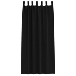 Berkfield Modern Curtains With Curtains 2 Pcs Black 245 X 140 Cm Polyester - thumbnail 4