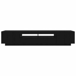Berkfield Tv Cabinet With Led Lights - Black Oak - 200 X 35 X 40 Cm - Engineered Wood - thumbnail 9