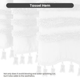 INHOUSOLU HOME DÉCOR Inhousolu Home Decor Stylish Woven Shower Curtain 256Gsm Boho Tufted Striped Waterproof - thumbnail 6