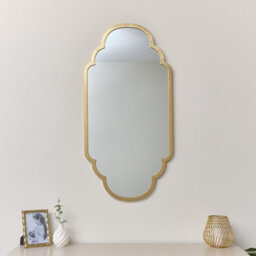 Melody Maison Gold Foiled Curved Scalloped Framed Wall Mirror 50Cm X 100Cm - thumbnail 5