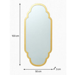Melody Maison Gold Foiled Curved Scalloped Framed Wall Mirror 50Cm X 100Cm - thumbnail 9
