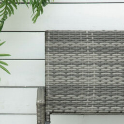 Grey Rattan Loveseat Wicker 2 Seater Chair With Armrests For Garden Outdoor - thumbnail 6