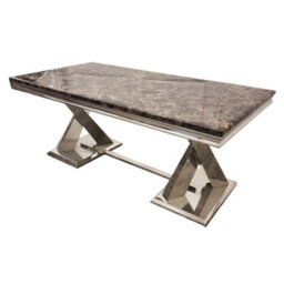 Stratus Interiors Light Grey 1.8M Marble Dining Table - Modern Luxury - 180 (W) 90 (D) 74 (H) - thumbnail 8