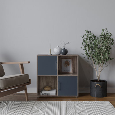 Urbn-Living 4 -Cube Shelving With Metal Handle Doors - Square - image 1