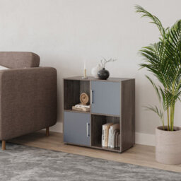Urbn-Living 4 -Cube Shelving With Metal Handle Doors - Square - thumbnail 2