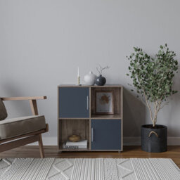 Urbn-Living 4 -Cube Shelving With Metal Handle Doors - Square