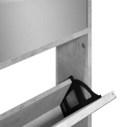 Berkfield Shoe Cabinet With Mirror 4-Layer Concrete Grey 63X17X134 Cm - thumbnail 9