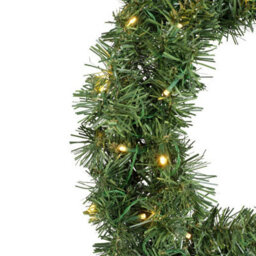 Kaemingk Battery Operated Green Christmas Door Wreath - Warm White Lights - 50Cm Diameter - thumbnail 3