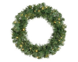 Kaemingk Battery Operated Green Christmas Door Wreath - Warm White Lights - 50Cm Diameter - thumbnail 1