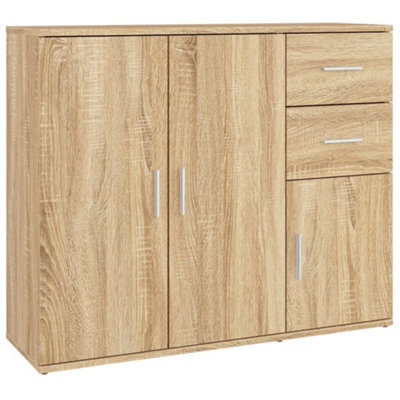 Vidaxl Sideboard Sonoma Oak 91X29.5X75 Cm Engineered Wood - image 1