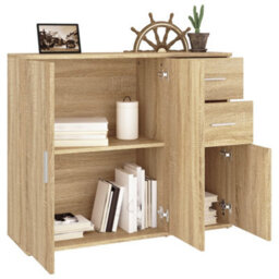 Vidaxl Sideboard Sonoma Oak 91X29.5X75 Cm Engineered Wood - thumbnail 6