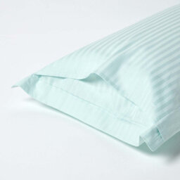 Homescapes Aqua Blue Egyptian Cotton Ultrasoft Kingsize Oxford Pillowcase 330 Tc - thumbnail 3