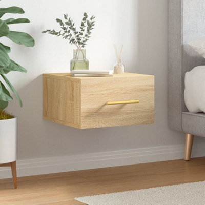 Berkfield Wall-Mounted Bedside Cabinet Sonoma Oak 35X35X20 Cm - image 1