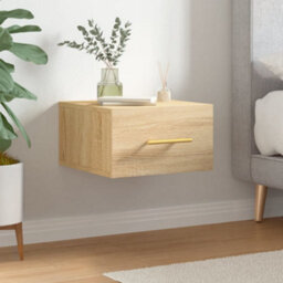 Berkfield Wall-Mounted Bedside Cabinet Sonoma Oak 35X35X20 Cm - thumbnail 1