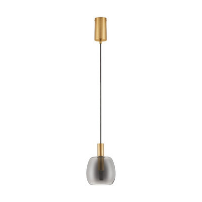 Luminosa Lighting Luminosa Imatia Dome Pendant Ceiling Light Smokey, Brass Gold Led 7W 192Lm 3000K - image 1