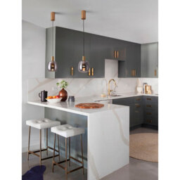 Luminosa Lighting Luminosa Imatia Dome Pendant Ceiling Light Smokey, Brass Gold Led 7W 192Lm 3000K - thumbnail 2