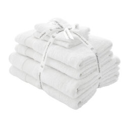 Catherine Lansfield Bathroom Anti Bacterial 500 Gsm Soft & Absorbent Cotton 6 Piece Towel Set White