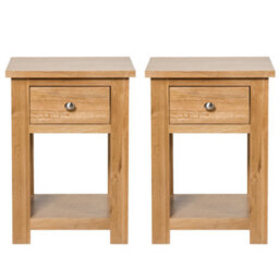 Hallowood Furniture Waverly Oak Lamp Table With Drawer (Pair) - thumbnail 1